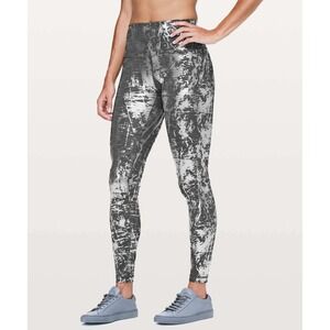 Lululemon Wunder Under Hi-Rise Tight Brindle Foil 28" Metallic Leggings Size 10